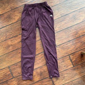 Women's Tracksmith Session Pants- zipper calves- heathered burgundy